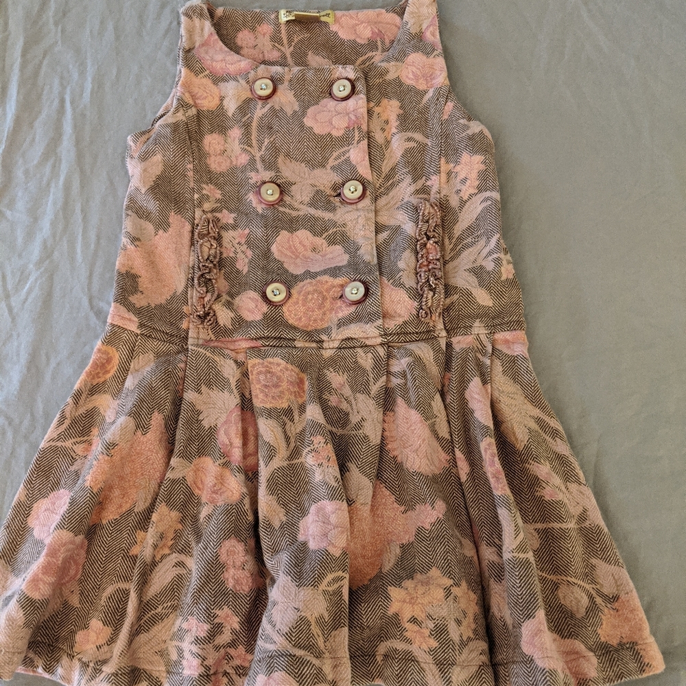 Alice Cornell herringbone floral jumper dress